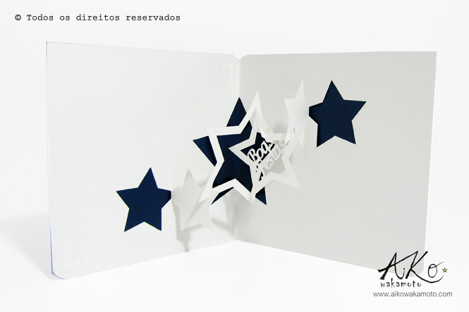 cartão de natal, estrela, fim de ano, kirigami, pop-up, tridimencional